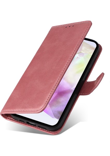 Samsung Galaxy A56 5G/A36 5g Kılıf Cüzdan Pu Deri Folyo Flip Telefon Kapağı-Pembe (Yurt Dışından)