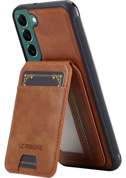 Lc.ımeeke L3 Samsung Galaxy S21 Fe 5g Manyetik Kılıf Çıkarılabilir Kart Tutucu Deri Tpu Mobil Kapak-Kahverengi (Yurt Dışından)
