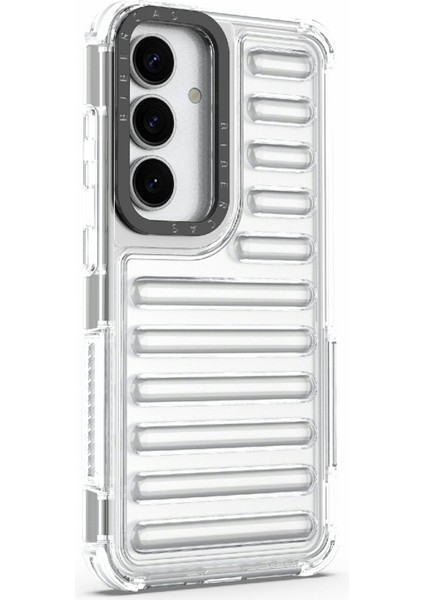 Samsung Galaxy S25 Kılıf Şerit Tasarımlı Kaymaz Çıkarılabilir Tpu+Pc Telefon Kapağı-Şeffaf (Yurt Dışından) fırsatları