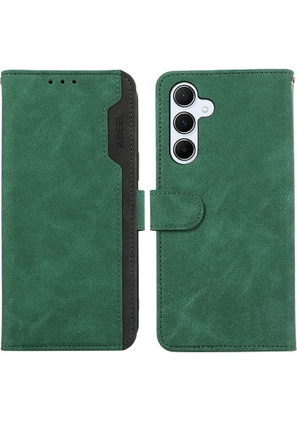 Samsung Galaxy A26 5g Kılıf Renk Ekleme Deri Flip Telefon Kapağı Rfıd Engelleme-Yeşil (Yurt Dışından)