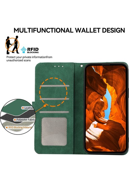 Samsung Galaxy A26 5g Kılıf Renk Ekleme Deri Flip Telefon Kapağı Rfıd Engelleme-Yeşil (Yurt Dışından) fırsatları