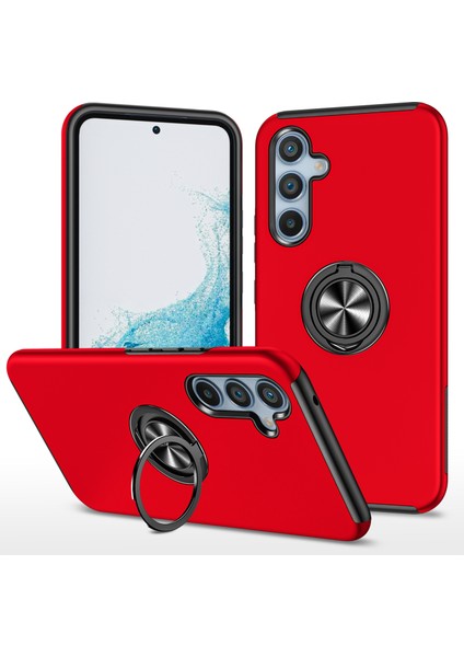 Samsung Galaxy A36 5g Kılıf Pc+Tpu Dönebilen Halkalı Telefon Kılıfı-Kırmızı (Yurt Dışından)