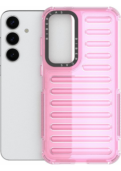 Samsung Galaxy S25+ Kılıf Şerit Tasarımlı Kaymaz Çıkarılabilir Tpu+Pc Telefon Kapağı-Açık Pembe (Yurt Dışından) modelleri