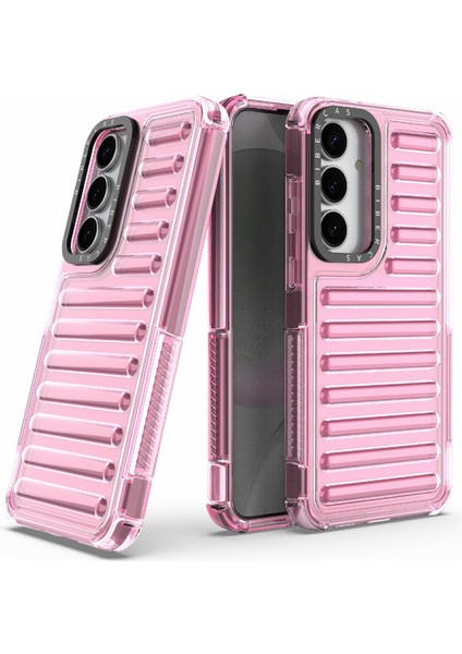 Samsung Galaxy S25+ Kılıf Şerit Tasarımlı Kaymaz Çıkarılabilir Tpu+Pc Telefon Kapağı-Açık Pembe (Yurt Dışından) indirimleri