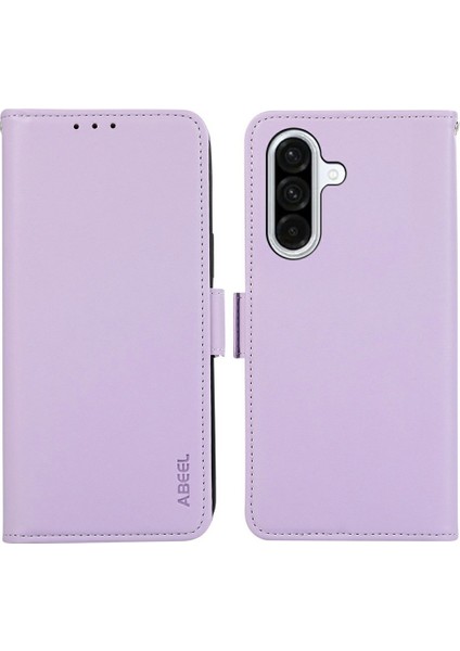 Samsung Galaxy A56 5g Kılıf Rfıd Engellemeli Deri Telefon Kılıfı Cüzdan-Mor (Yurt Dışından)