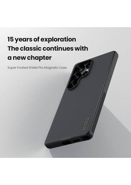 Nıllkın Frosted Shield Pro Samsung Galaxy S25 Ultra Kılıf Mat Pc+Tpu Telefon Kapağı-Siyah (Yurt Dışından)