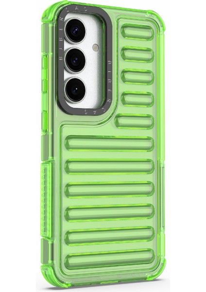 Samsung Galaxy S25 Kılıf Şerit Tasarımlı Kaymaz Çıkarılabilir Tpu+Pc Telefon Kapağı-Yeşil (Yurt Dışından) fırsatları