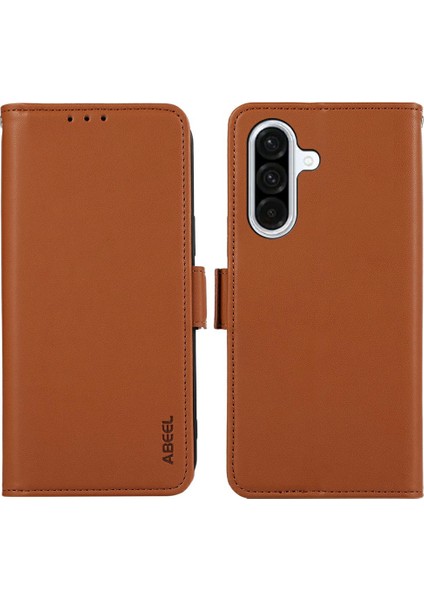 Samsung Galaxy A56 5g Kılıf Rfıd Engellemeli Deri Telefon Kılıfı Cüzdan-Kahverengi (Yurt Dışından)