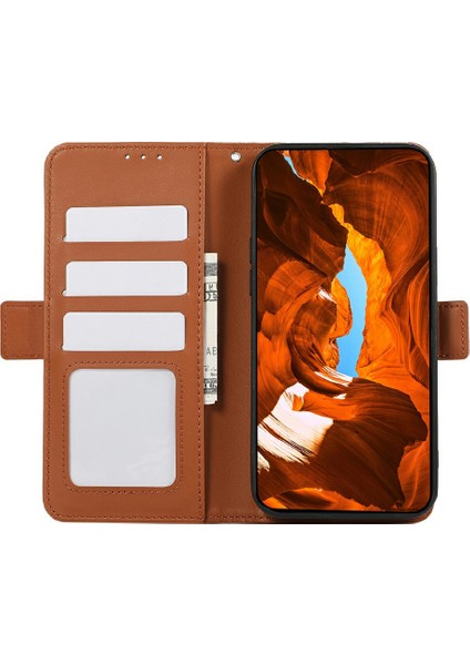 Samsung Galaxy A56 5g Kılıf Rfıd Engellemeli Deri Telefon Kılıfı Cüzdan-Kahverengi (Yurt Dışından)