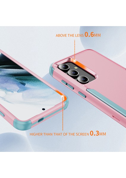 Samsung Galaxy S25/S24 Kılıf 3'ü 1 Arada Darbeye Dayanıklı Tpu Pc Telefon Kapağı-Pembe+Gri Yeşil (Yurt Dışından) modelleri