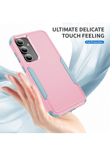 Samsung Galaxy S25/S24 Kılıf 3'ü 1 Arada Darbeye Dayanıklı Tpu Pc Telefon Kapağı-Pembe+Gri Yeşil (Yurt Dışından) fırsatları