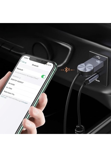 Araba Için Bluetooth Aux Alıcısı Wireless Araç Kiti ( Lisinya )