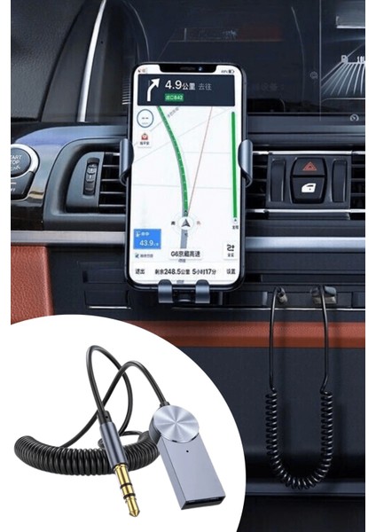 Araba Için Bluetooth Aux Alıcısı Wireless Araç Kiti ( Lisinya )