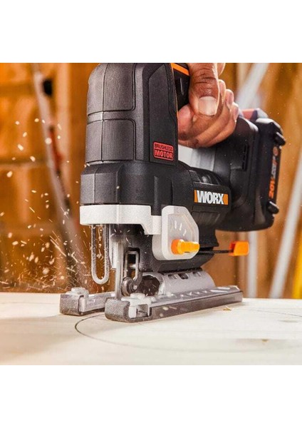 WX542 20VOLT 2.5AH. Li-Ion Tek Akülü Profesyonel Kömürsüz Şarjlı Dekupaj Testere