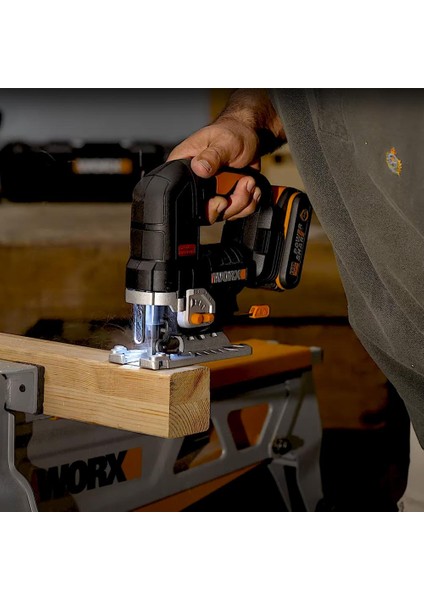 WX542 20VOLT 2.5AH. Li-Ion Tek Akülü Profesyonel Kömürsüz Şarjlı Dekupaj Testere