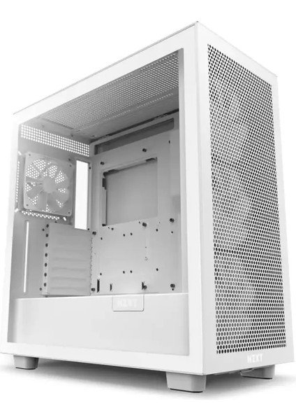 CM-H71FB-01 Atx Hızlı Çıkarılan Temperli Cam Yan Panel Mid Tower Pc Oyun Kasası Rgb Fans H7 Flow Beyaz
