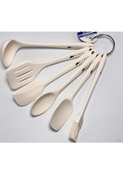 6 Lı Spatula Mini Kepçe Seti (Yeni Ürün Kaşık Kepçe Stapula Seti) 22 cm