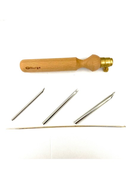 Silkroad Nurge Kalın Ahşap Saplı Panç Tığı - 3mm - 4mm - 5mm 3 Adet Iğne Seti modelleri