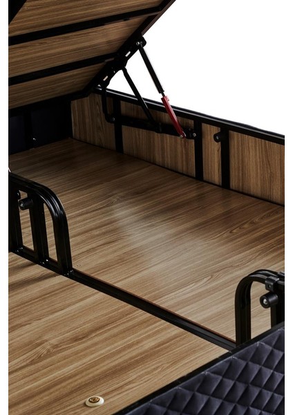 Hades Lüks Baza ve Başlık Seti 90 x 190 cm Tek Kişilik Baza ve Başlık Takımı Krem Özel Kumaş