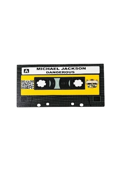 Michael Jackson Dangerous Yazılı Teyp Kaset Tasarımlı Ahşap Mdf Duvar Süsü