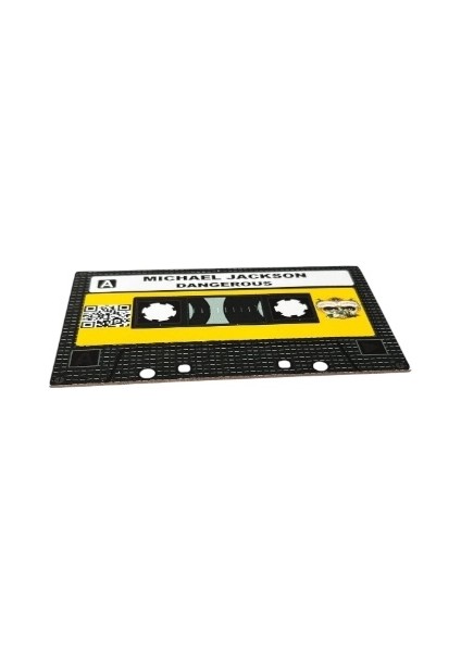 Michael Jackson Dangerous Yazılı Teyp Kaset Tasarımlı Ahşap Mdf Duvar Süsü
