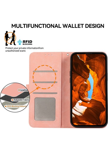 Samsung Galaxy A26 5g Kılıf Renk Ekleme Deri Flip Telefon Kapağı Rfıd Engelleme-Pembe (Yurt Dışından) fırsatları