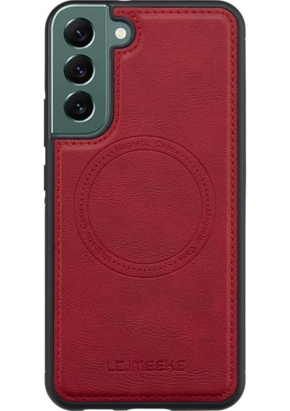 Lc.ımeeke L3 Samsung Galaxy S21 Fe 5g Manyetik Kılıf Çıkarılabilir Kart Tutucu Deri Tpu Mobil Kapak-Kırmızı (Yurt Dışından)