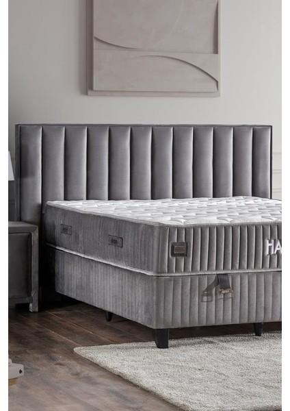 Hades Başlık 120 cm Tek Kişilik Yatak Başlığı - Koyu Gri Babyface Kumaşlı Lüks Baza Başlığı