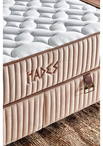 Hades Lüks Baza ve Başlık Seti 100 x 200 cm Tek Kişilik Baza ve Başlık Takımı Krem Özel Kumaş