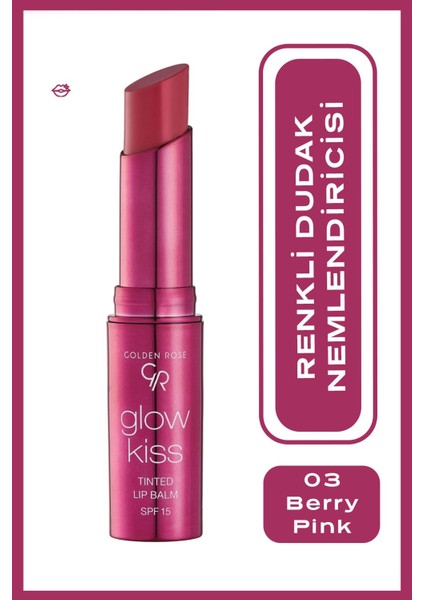 Glow Kiss Tinted Lip Balm No: 03 Berry Pink - Renkli Dudak Nemlendirici - 8691190440800