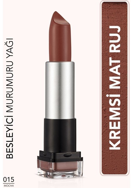 Hafif Dokulu Mat Ruj (Koyu Kahve) - Hd Weightless Matte Lipstick - 015 Mocha - 8690604518708