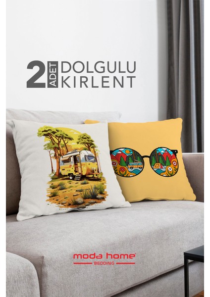 Kırlent,dolgulu Kırlent,baskılı Kırlent,dekorasyon Kırlent(2 Adet) SET13