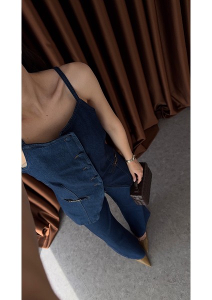 Gold Detaylı Denim Takım