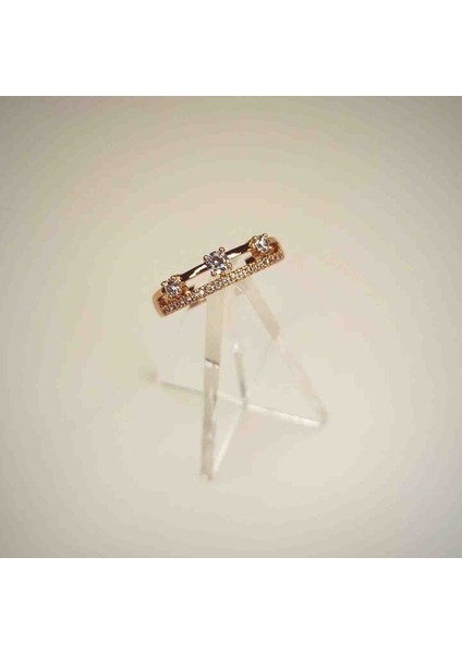 Xuping Zirkon Taşlı Tria Tamtur Rose Gold Yüzük fırsatları