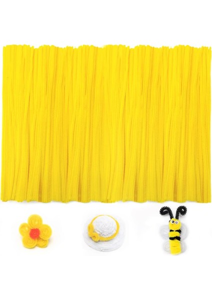 25'li Sarı Renkli Şönil, Eğitici Şönil Seti, Tüylü Tel, 30 Cm, Peluş Tel indirimleri