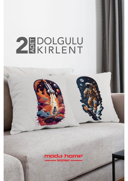 Kırlent,dolgulu Kırlent,baskılı Kırlent,dekorasyon Kırlent(2 Adet) Set1