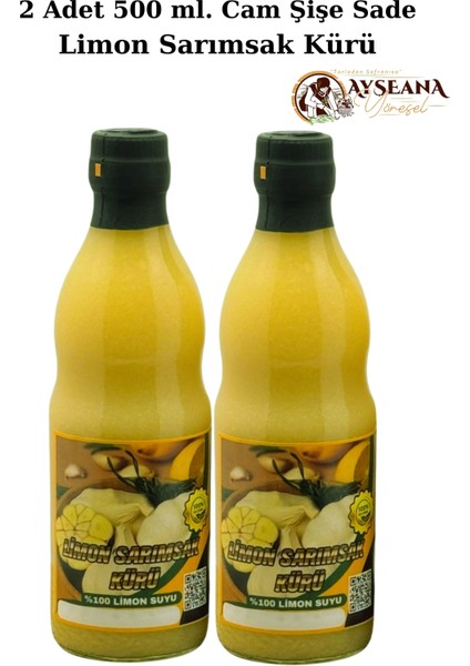 Limon Sarımsak Kürü El Yapımı Cam Şişe 500 ml x 2