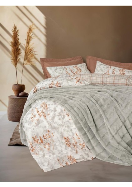 Trim Çift Kişilik Battaniyeli Nevresim Takımı Suave Gri - 493540-1453