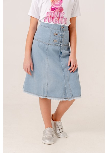 Kız Çocuk Yan Patlı Kot Etek 2600