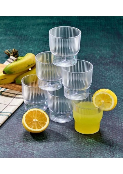 Tokyo 6 Adet 300 ml Mika Şık Tasarım Bardak Meşrubat Sunum Su Bardağı - Cam Değildir En