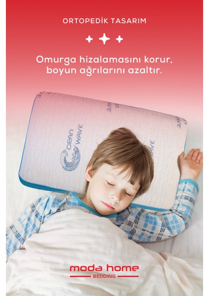 2 Adet Visco Comfy Çocuk Yastığı MAVİ, Visco yastık, Ortopedik yastık
