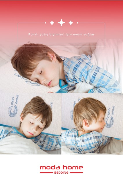 2 Adet Visco Comfy Çocuk Yastığı MAVİ, Visco yastık, Ortopedik yastık