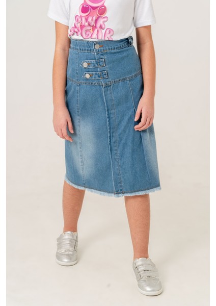 Kız Çocuk Yan Patlı Kot Etek 2600 modelleri