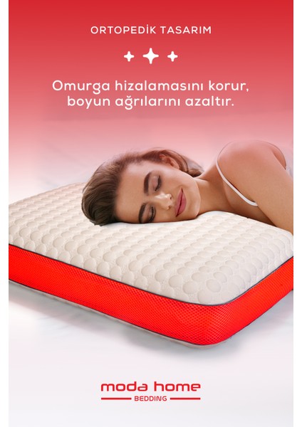 2 Adet Visco Bubbli Tombik Yastık PEMBE, Visco yastık, Ortopedik yastık