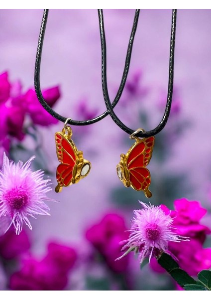 Kelebek Kırmızı Renkli Iki Adet Mıknatıslı Çift Sevgili Anahtarlık fiyatları