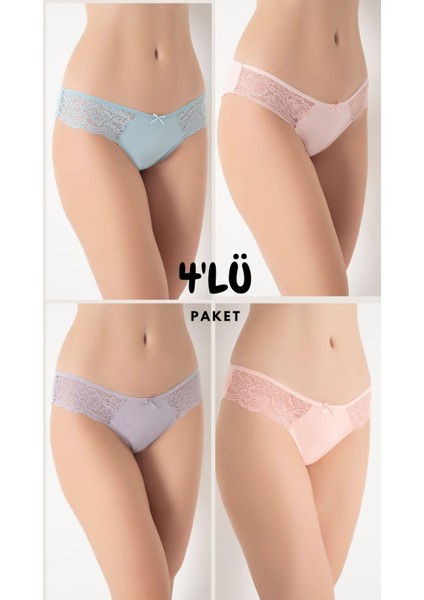 Kadın Dantelli 4'Lü Karışık Renk Külot Asorti-2 C3T0N0O408 fiyatları