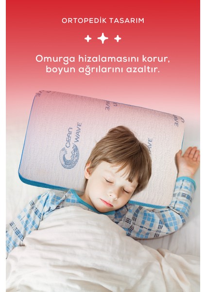 Visco Comfy Çocuk Yastığı Mavi, Visco Yastık, Ortopedik Yastık