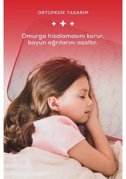 Visco Comfy Çocuk Yastığı Pembe, Visco Yastık, Ortopedik Yastık