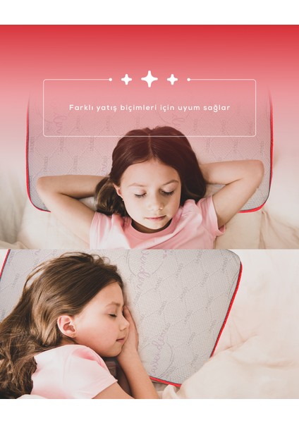 Visco Comfy Çocuk Yastığı Pembe, Visco Yastık, Ortopedik Yastık