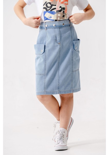 Kız Çocuk Yan Cepli Kot Etek 2954 fiyatları